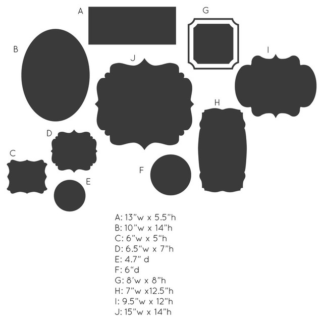 Chalkboard Frames in Various Shapes Wall Decals Modern Wall Decals