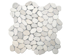 Sliced White Pebble Tile modern tile