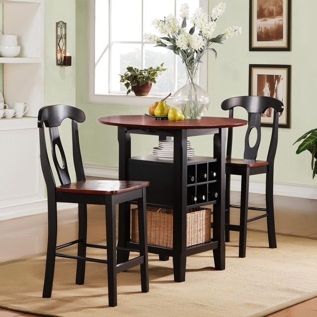 Tribecca Home Rwanda Two Tone Napoleon 3 Piece Bistro Kitchen Set Contemporary Indoor Pub