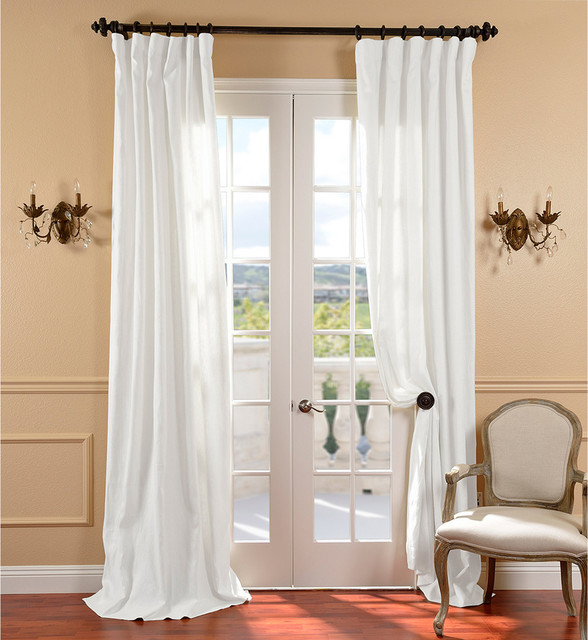 Beige And White Striped Curtains 