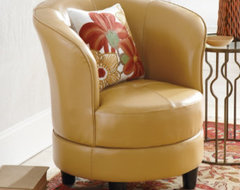 Rebecca Leather Swivel Chair traditional armchairs