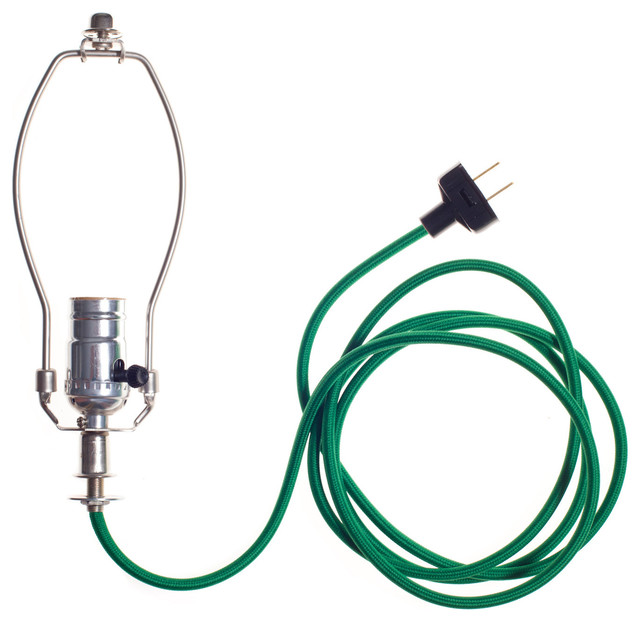 Lamp KitsMake-A-Lamp Kit - Kelly Green Cloth Lamp Cord modern-lighting-hardware