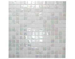 Mixed White Cloud Glimmer Glass Tile modern kitchen tile