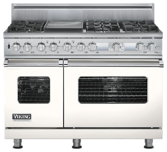 Viking 48" Prostyle Dualfuel Range, White Natural Gas VDSC548T6GWH