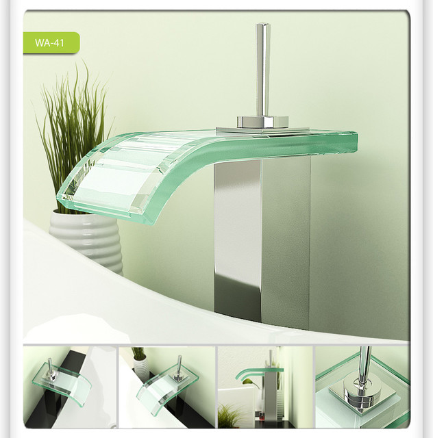 Waterfall Bathroom Vessel Sink Faucet 0206A modern-bathroom-faucets ...