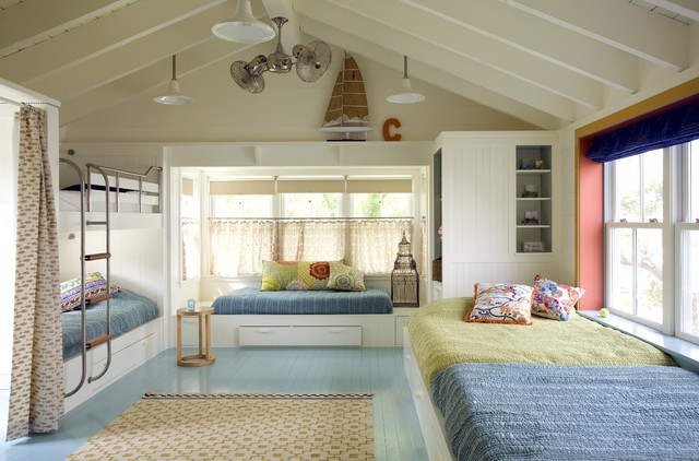 Bunk Room  Beach Style  Kids  by Andra Birkerts Design