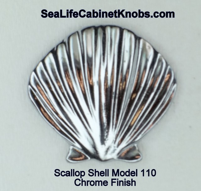 Scallop Shell Cabinet Hardware beach-style-kitchen