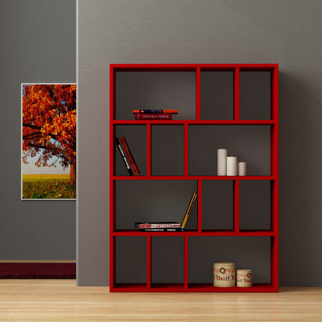 Donie Bookcase Red Contemporary Bookcases chicago by Wondrous