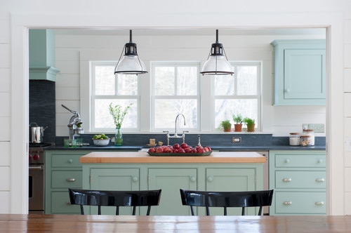 Farrow and Ball Green Blue kitchen