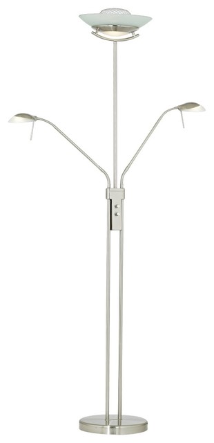 Contemporary Halogen Three Light Torchiere and Reading Floor Lamp ...