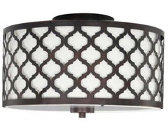 Edgemoor 2-Light Flush Laser Drum modern ceiling lighting