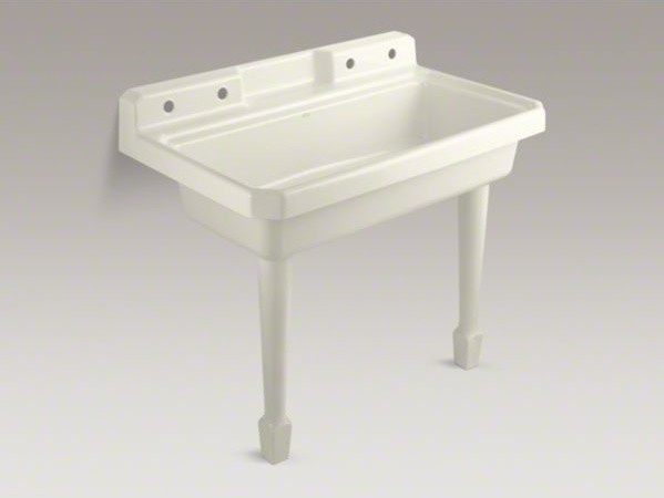 Harborview(TM) top-mount or wall-mount utility sink with 2 faucet ...