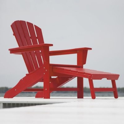 POLYWOOD® South Beach Ultimate Adirondack Chair with Hideaway Ottoman 