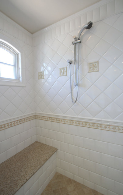 Tan and White Bathroom Shower - Modern - Bathroom - san diego - by ...
