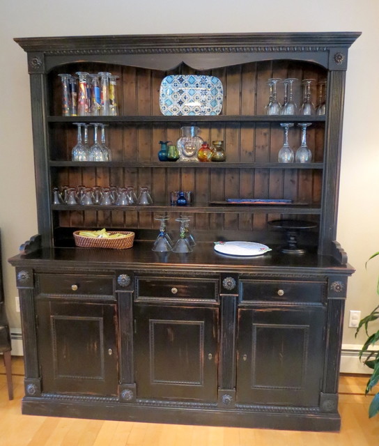 Large Reclaimed Wood Hutch Traditional China And Hutches