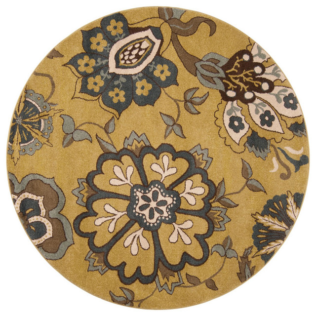 Surya Monterey Moss Green Floral Round Area Rug