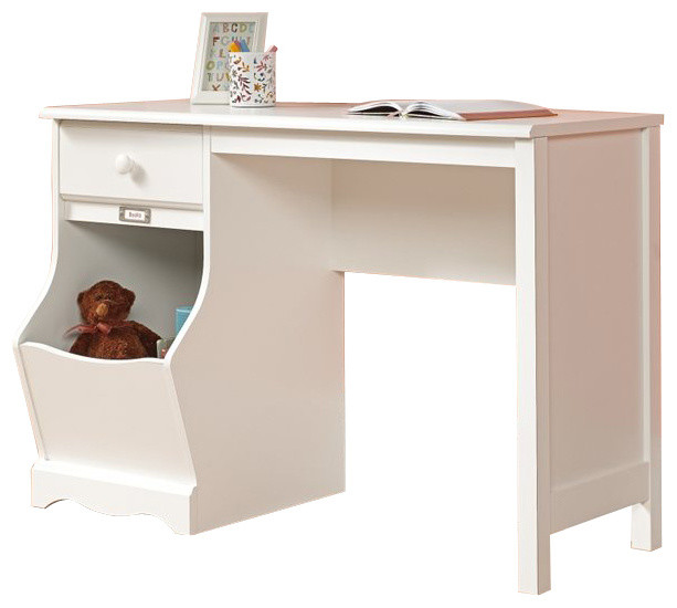 Sauder Pogo Desk in Soft White Finish Transitional Desks by Cymax