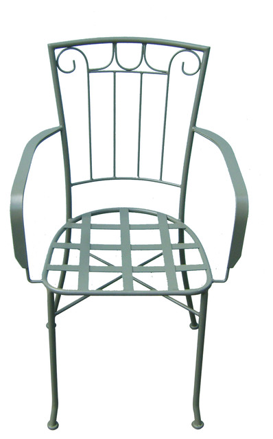 Powder coated wrought iron chair for garden and patio outdoor-chairs