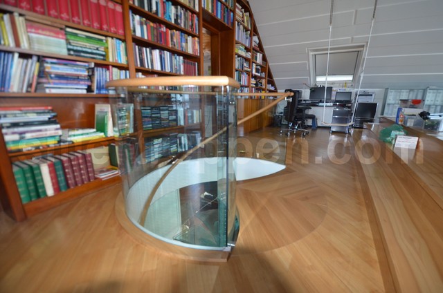 All glass spiral stair in Regensburg, Germany modern-hall