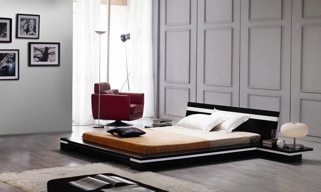 Modern White Platform Bed