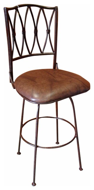 Rustic Iron Swivel Bar Stool - Rustic - Bar Stools And Counter Stools