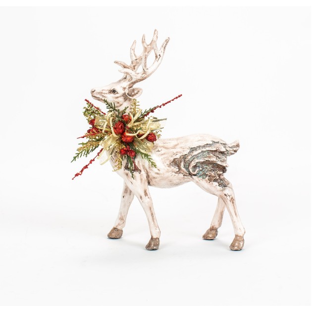 christmas decorated white washed glittered deer christmas decorated white washed glittered deer