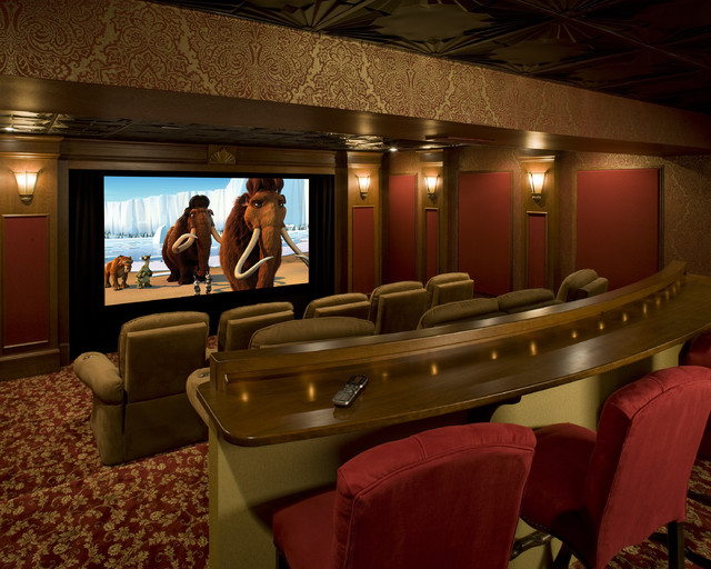 English Pub Home Theater - traditional - home theater ...