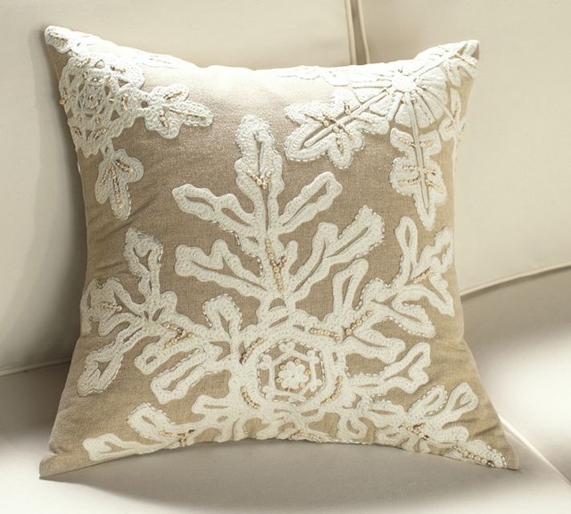 neutral snowflake embroidered pillow cover contemporary neutral snowflake embroidered pillow cover contemporary