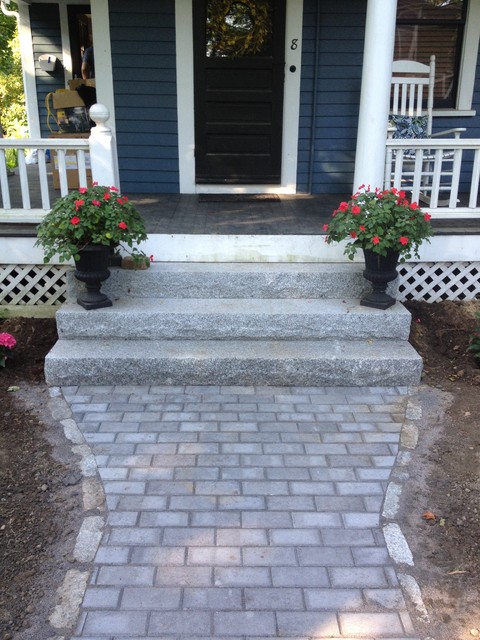 Paver Walkways with Granite Steps in Wayland, MA ...