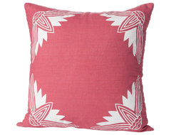 Alexandria Lotus Pillow, Rose/White contemporary-decorative-pillows