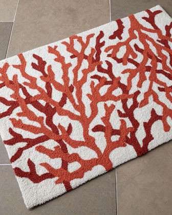 Coral Color Bathroom Decor