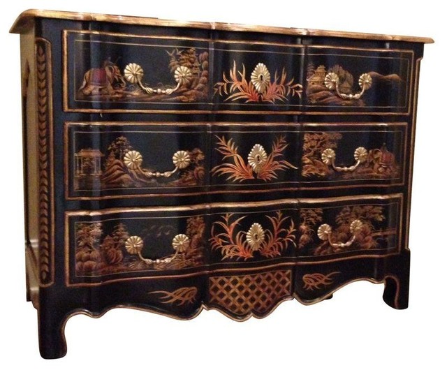 Hand Painted French Chest Traditional Accent Chests And