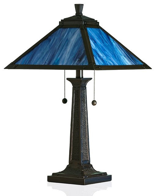 Stained Glass Table Lamp, Purple Haze Contemporary Table Lamps by