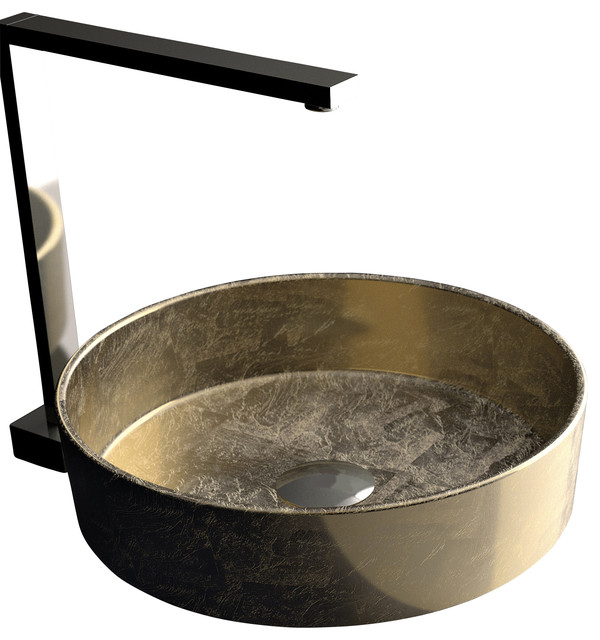 Pert Rho Lux Gold Leaf Modern Vessel Sink - Modern - Bathroom Sinks ...