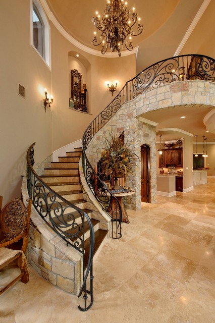 wood forest mediterranean staircase houston by