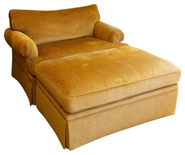 Large Chenille Club Chair and Ottoman 4,149 Est. Retail 1,245 on