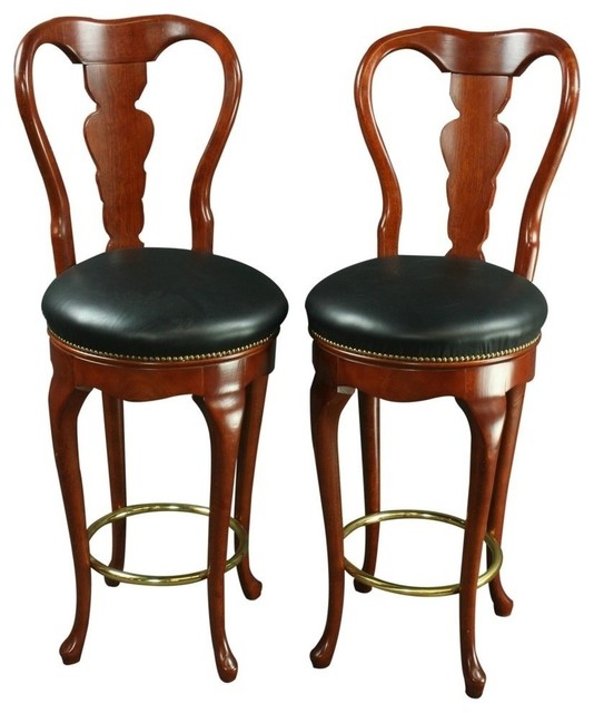 Pair Queen Anne New Bar Stools Traditional Bar Stools And Counter