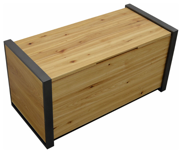 Modern Solid wood and metal toy box - Modern - Decorative ...