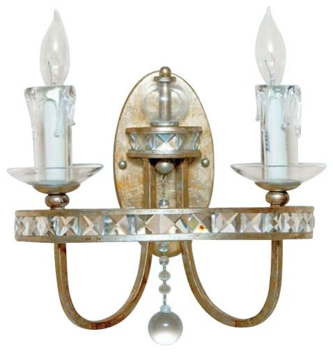 Aristocrat Wall Sconce in Soft Gold & Crystal Accents - Contemporary - Wall Lighting