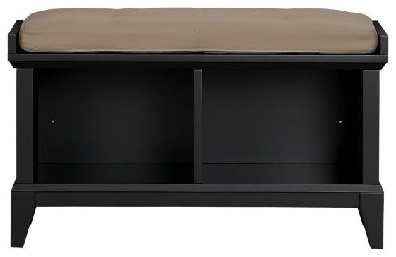 Paterson Black Storage Bench With Wheat Cushion Modern Accent And Storage Benches By Crate