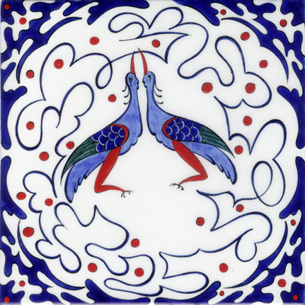 Custom Fully Handmade Turkish Iznik Chini Tiles traditional-artwork