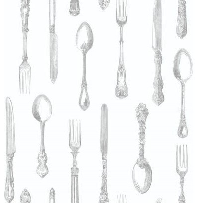 Knife, Fork, Spoon - Wallpaper - by Wallpaperdirect