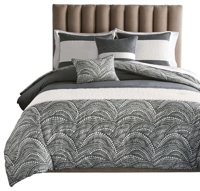 newport 6 pc charcoal gray full comforter set with newport 6 pc charcoal gray full comforter set with