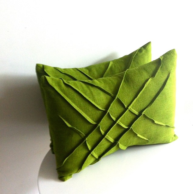 x-pleat accent pillow - moss green - Modern - Decorative Pillows - san francisco - by carol ...