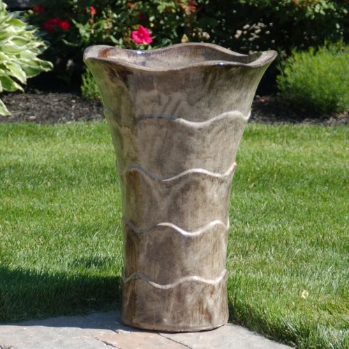 Alfresco Home Tall Tulipano Planter Cocoa Brown Contemporary