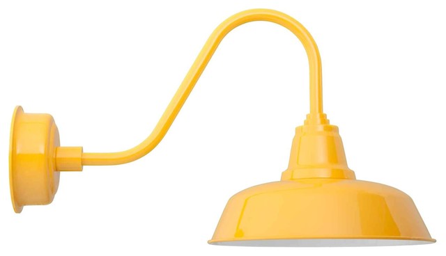 Goodyear Gooseneck Barn Light, Yellow - Farmhouse - Wall Sconces - by Cocoweb