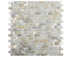 Cream Brick Pearl Shell Tile rustic-tile