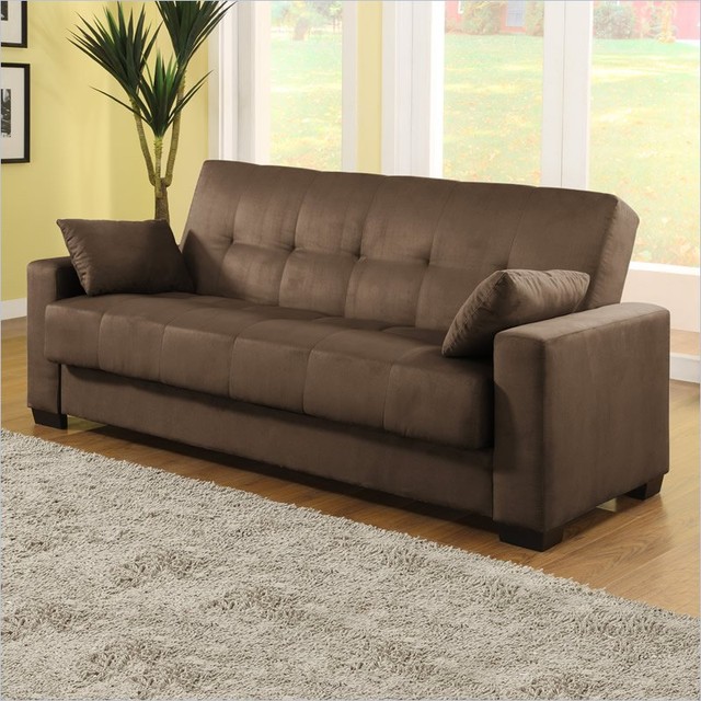 Lifestyle Solutions Napa Casual Convertible Sofa in Java - The Napa Casual Convertible Sofa is a