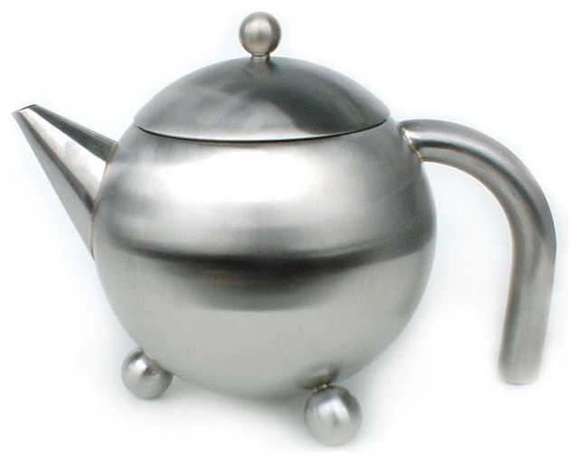 Cuisinox 48 oz Satin Teapot with Infuser Contemporary Teapots by