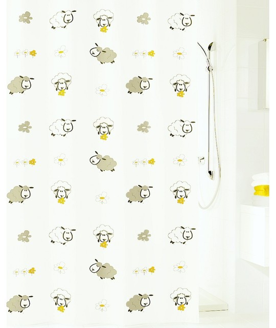 Kids Fabric Shower Curtain Sheep Contemporary Shower Curtains